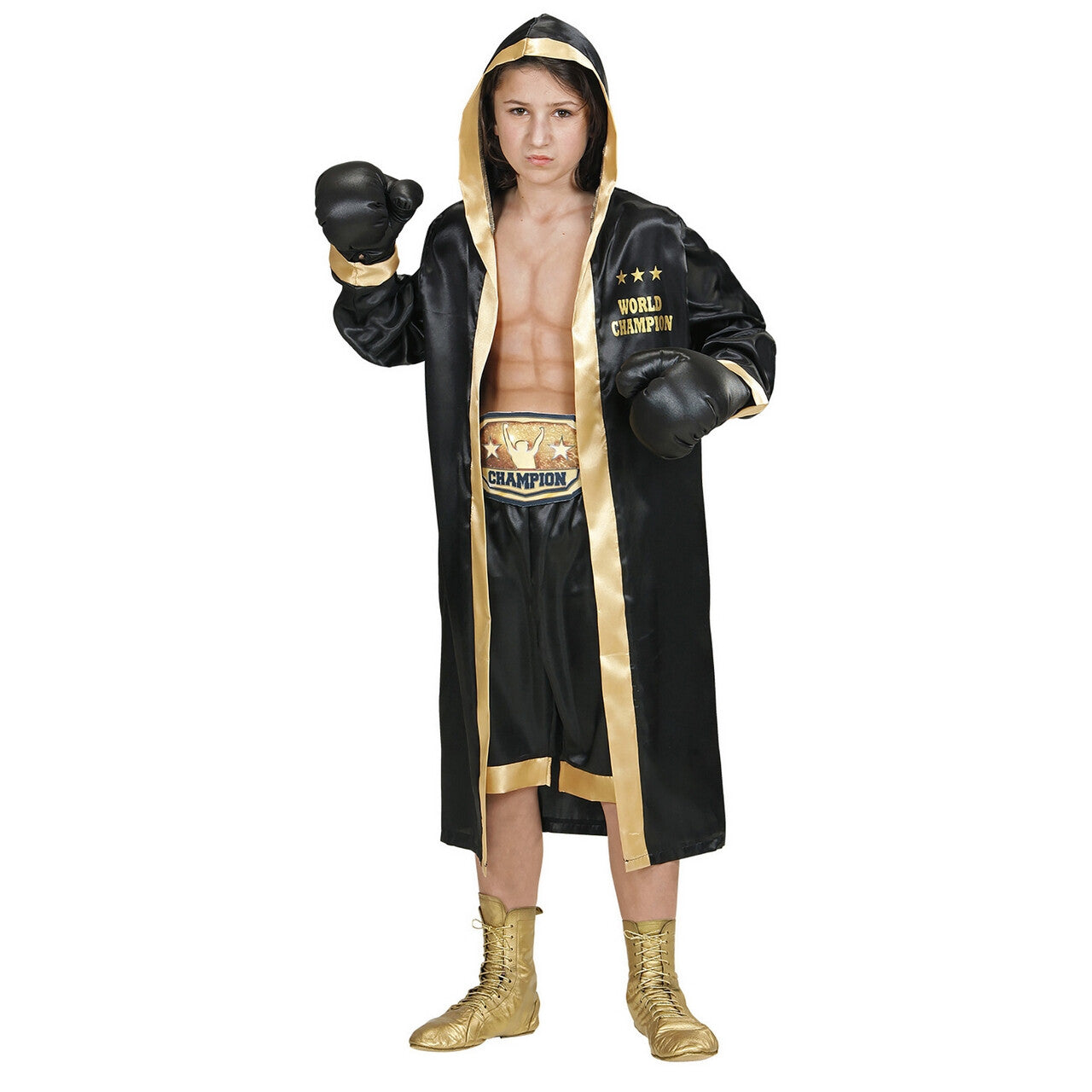 Op deze afbeelding zie je een Kostuums, van het merk Widmann. Bokser Wereldkampioen Mcgregor Jongen Kostuum