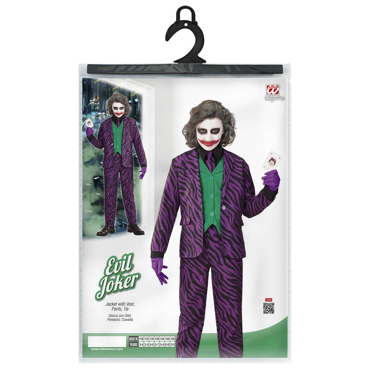 Op deze afbeelding zie je een Kostuums, van het merk Widmann. Classy Joker Jongen Kostuum