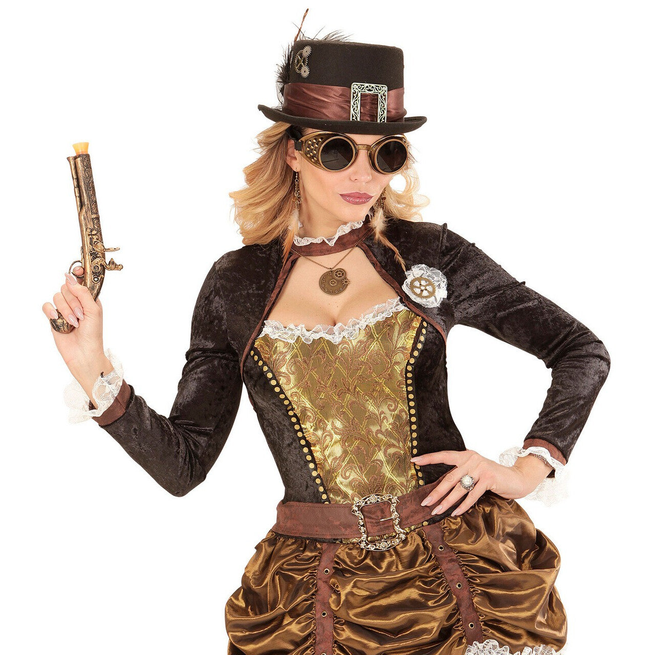 Op deze afbeelding zie je een Accessoires, van het merk Widmann. Hoge Hoed Steampunk Mechanica