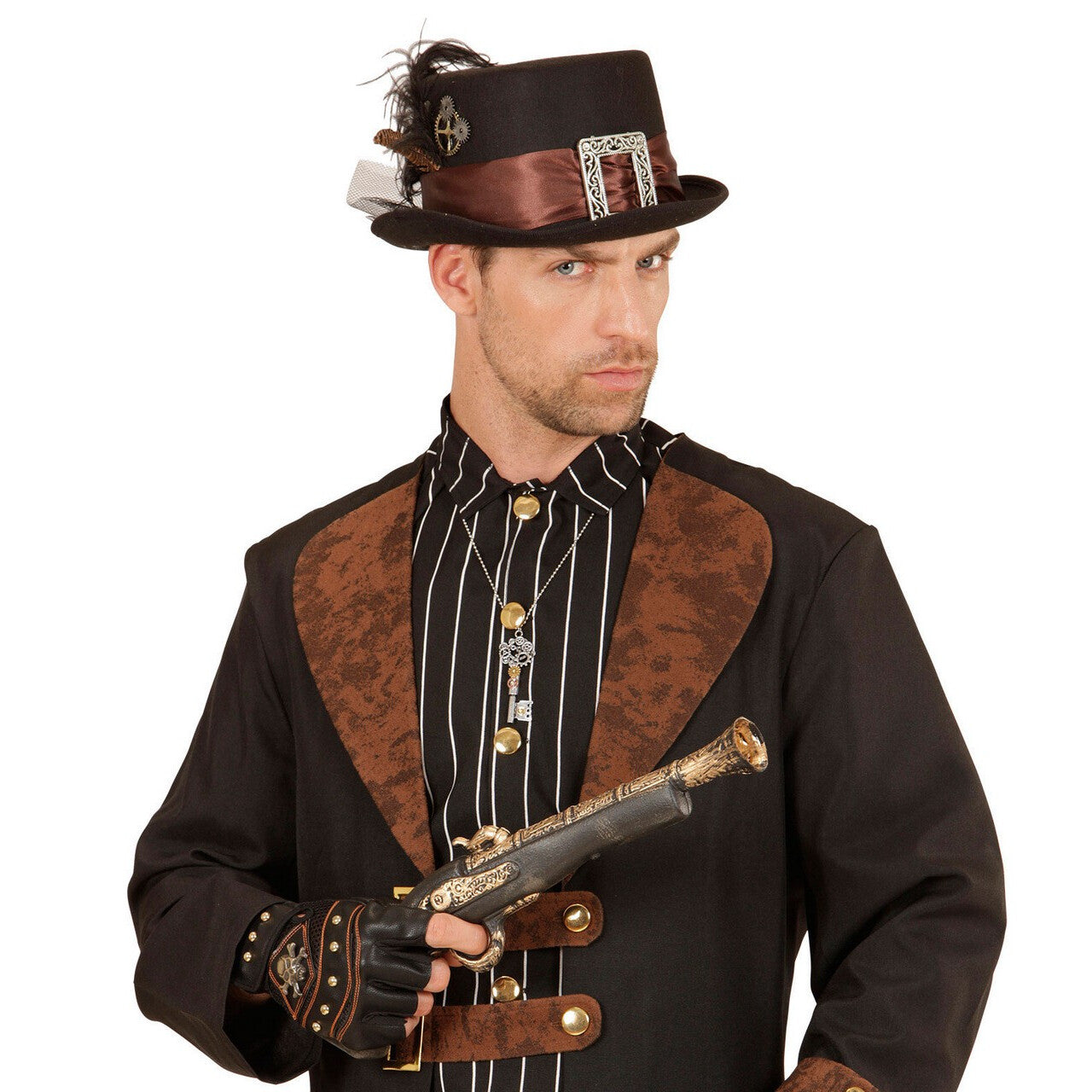 Op deze afbeelding zie je een Accessoires, van het merk Widmann. Hoge Hoed Steampunk Mechanica