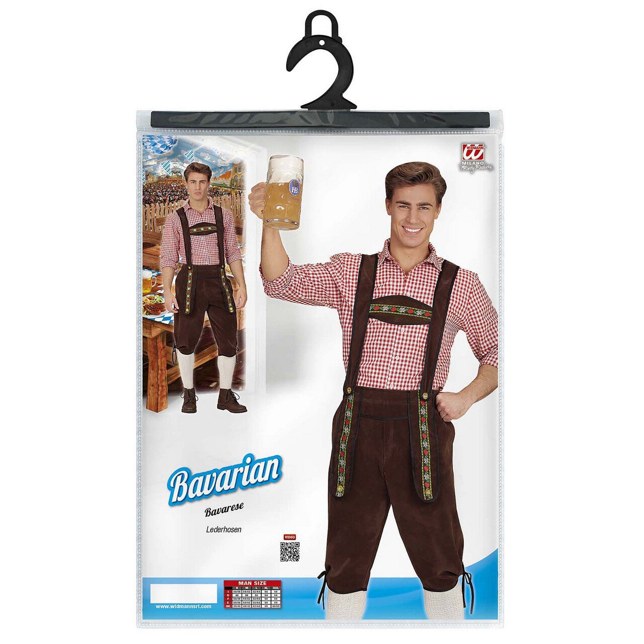Op deze afbeelding zie je een Kostuums, van het merk Widmann. Beierse Lederhose Helmut Bruin Man