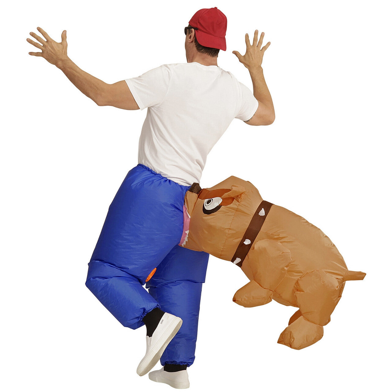 Op deze afbeelding zie je een Kostuums, van het merk Widmann. Bil Bijtende Bulldog Opblaasbaar Man Kostuum