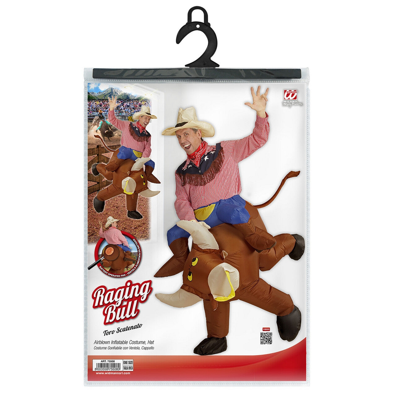 Op deze afbeelding zie je een Kostuums, van het merk Widmann. Woedende Rodeo Stier Kostuum
