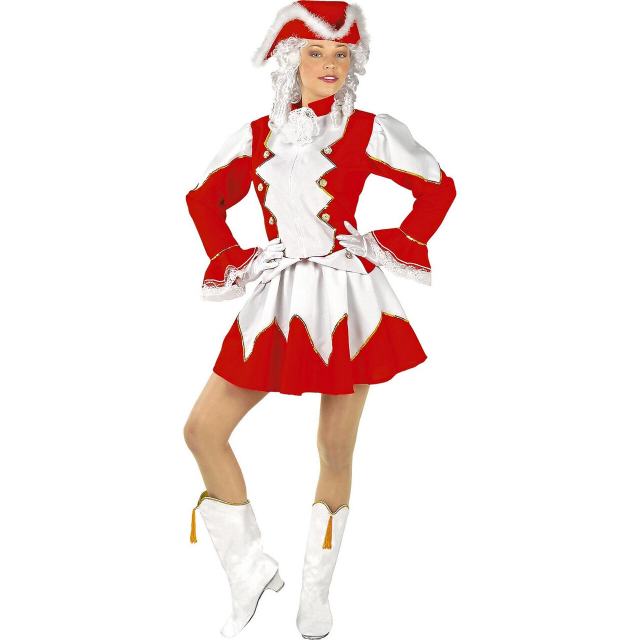 Op deze afbeelding zie je een Kostuums, van het merk Widmann. Brabantse Majorette Rood Vrouw Kostuum