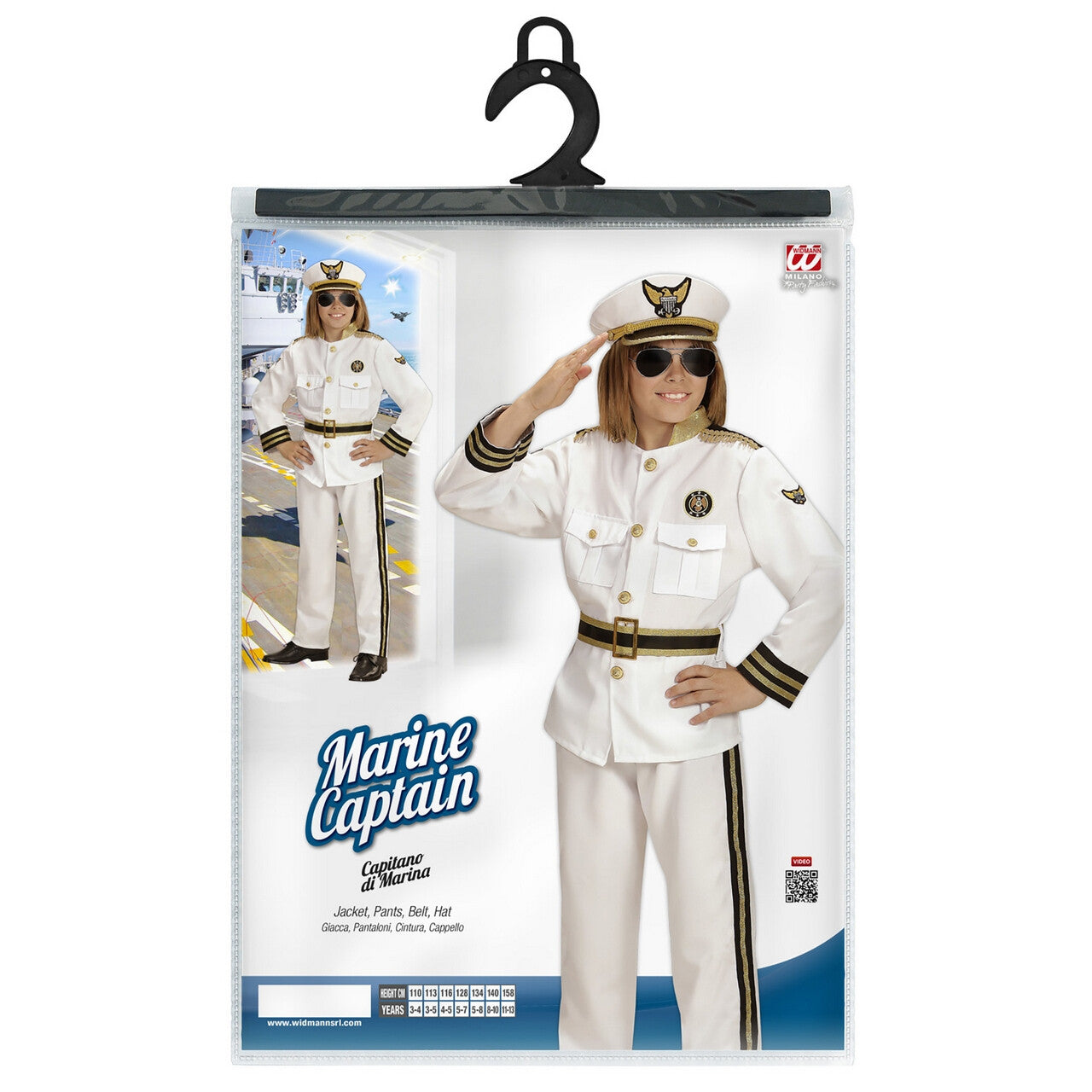 Op deze afbeelding zie je een Kostuums, van het merk Widmann. Marine West Point Kapitein Jongen Kostuum