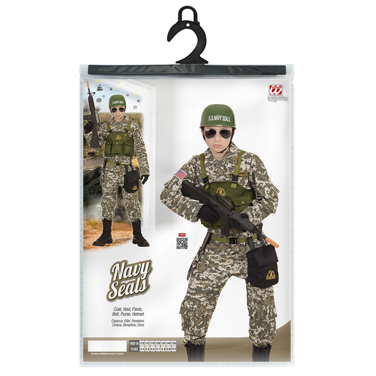 Op deze afbeelding zie je een Kostuums, van het merk Widmann. Dessert Navy Seals Jongen Kostuum