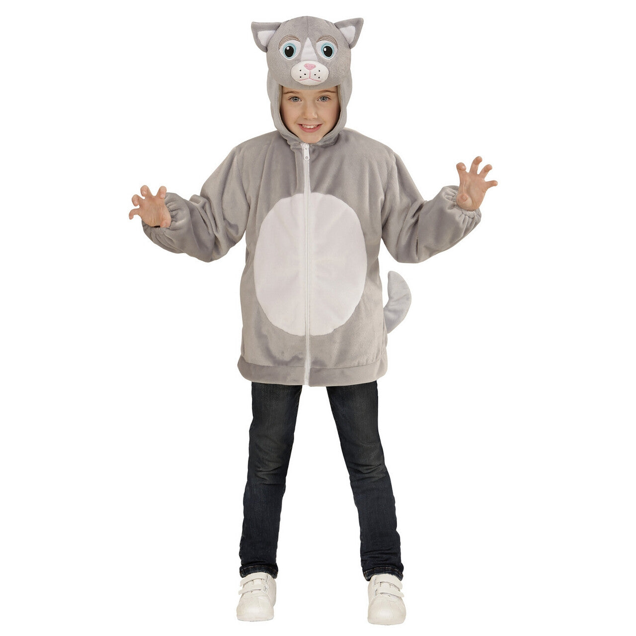 Op deze afbeelding zie je een Kostuums, van het merk Widmann. Hoodie Kitty Kat Kind