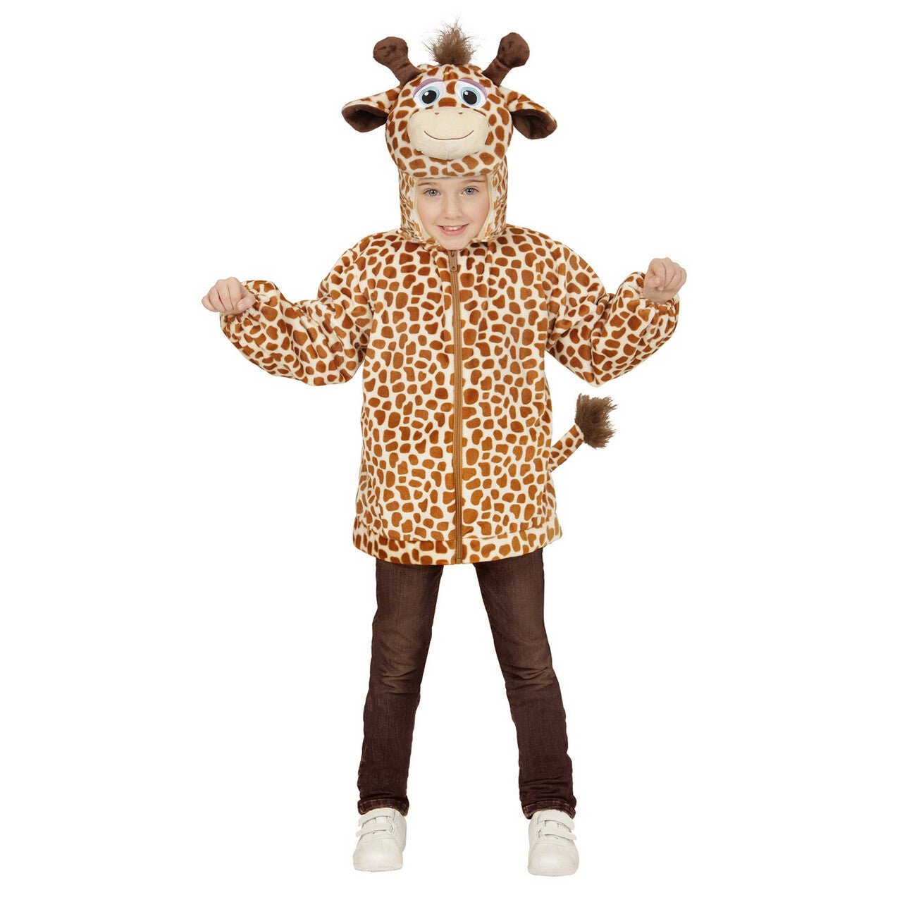 Op deze afbeelding zie je een Kostuums, van het merk Widmann. Hoodie 98 Centimeter Giraffe Langlel Kind