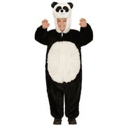 Op deze afbeelding zie je een Kostuums, van het merk Widmann. Jumpsuit Met Kap En Masker 98 Centimeter, Pinda Panda Kind Kostuum