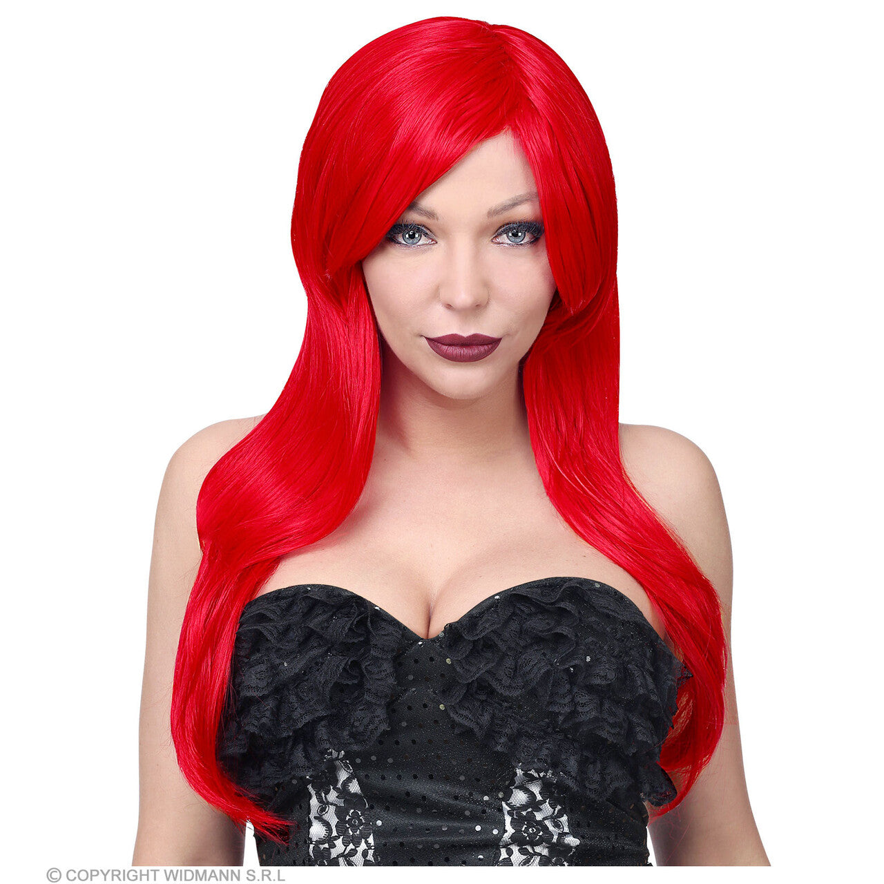 Op deze afbeelding zie je een Accessoires, van het merk Widmann. Jessica Rabbit Cosplay Pruik Lang Rood Haar
