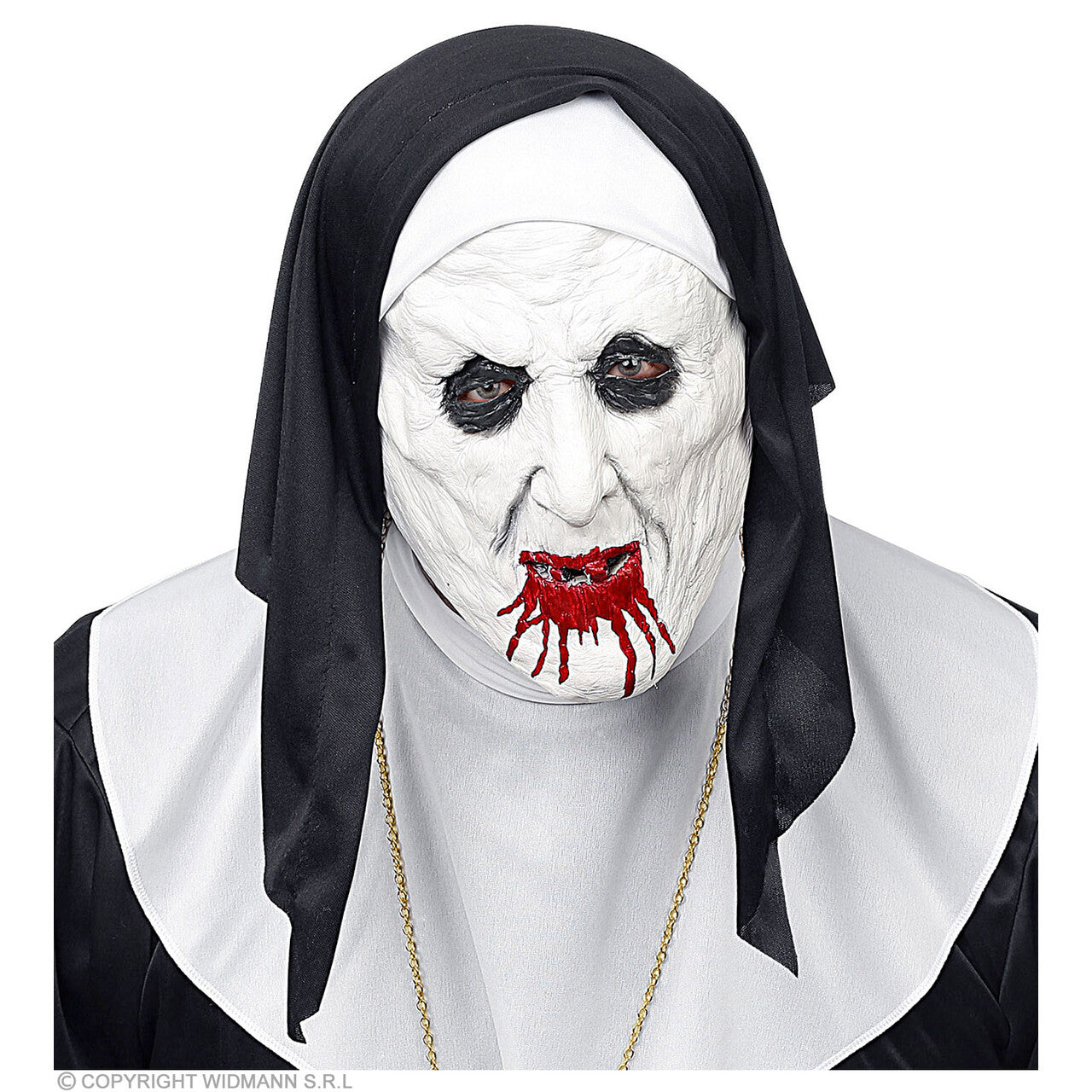 Op deze afbeelding zie je een Accessoires, van het merk Widmann. Horror Non Masker Met Kap