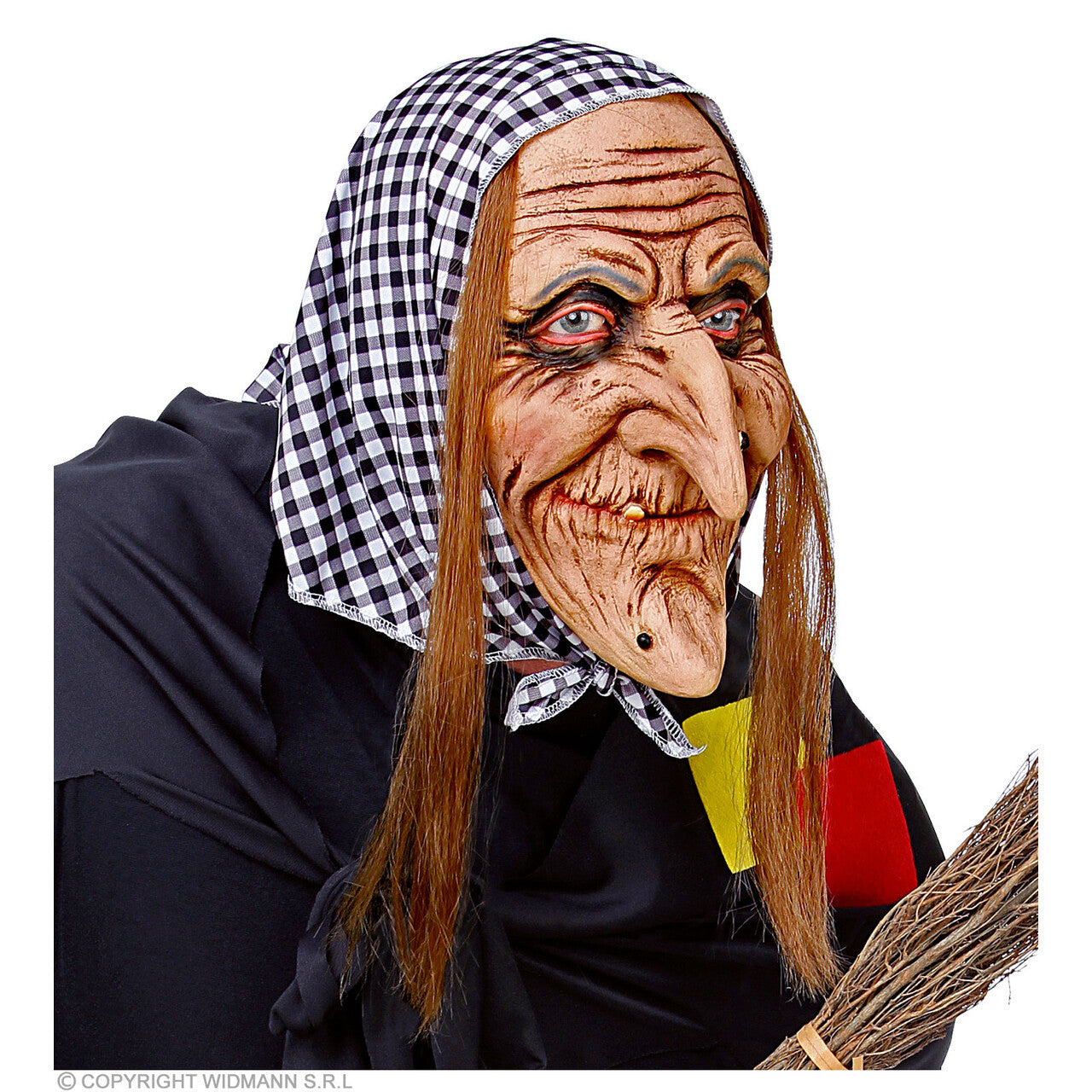 Op deze afbeelding zie je een Accessoires, van het merk Widmann. Lelijke Heks Masker Met Hoofddoek