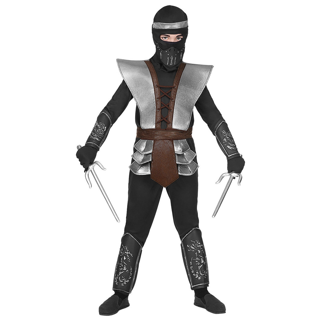 Op deze afbeelding zie je een Kostuums, van het merk Widmann. Ninja Meester Zoevend Zwaard Jongen Kostuum