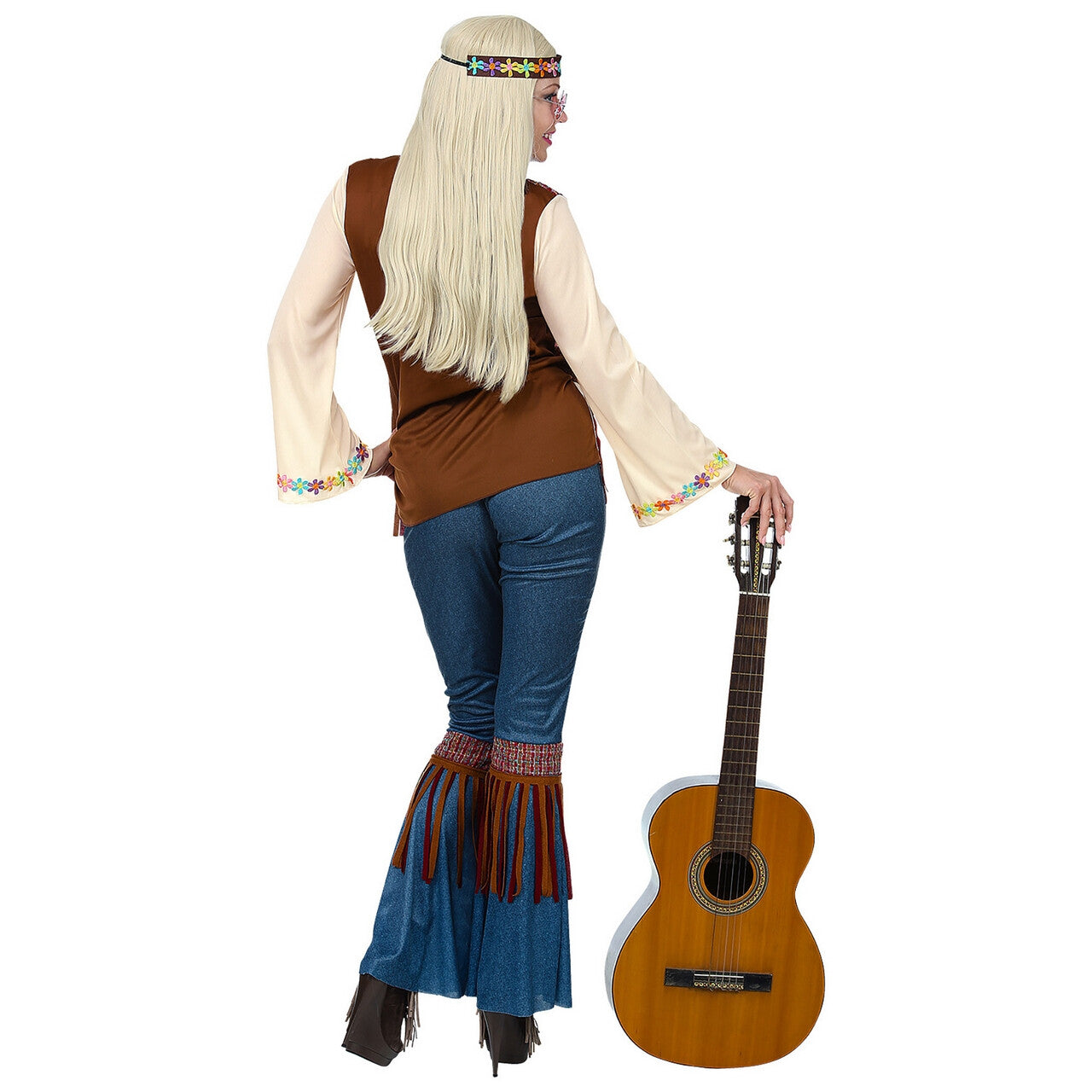 Op deze afbeelding zie je een Kostuums, van het merk Widmann. Flower Hippie Vrede Vrouw Kostuum