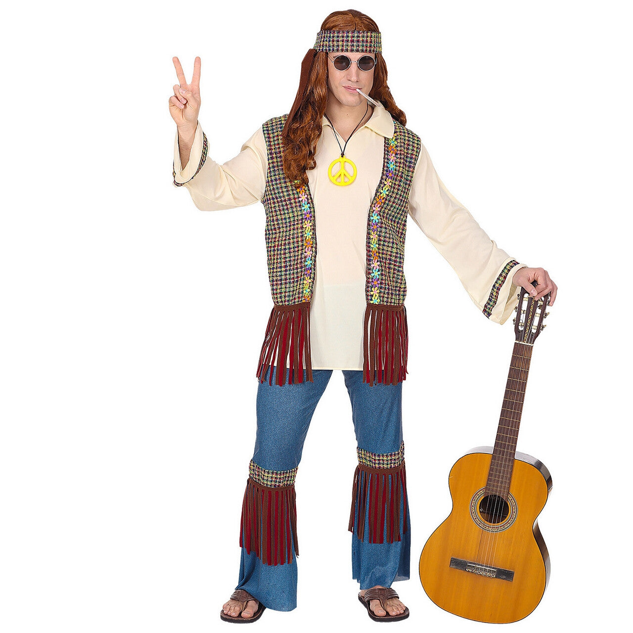 Op deze afbeelding zie je een Kostuums, van het merk Widmann. Hippie Lekker Blijven Hangen In De Jaren 60 Man Kostuum