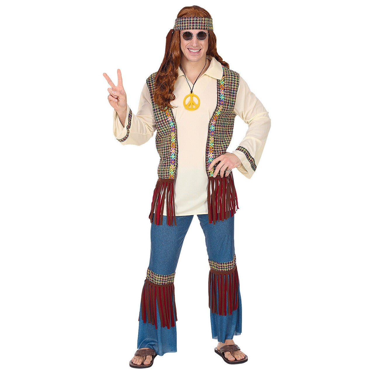Op deze afbeelding zie je een Kostuums, van het merk Widmann. Hippie Lekker Blijven Hangen In De Jaren 60 Man Kostuum