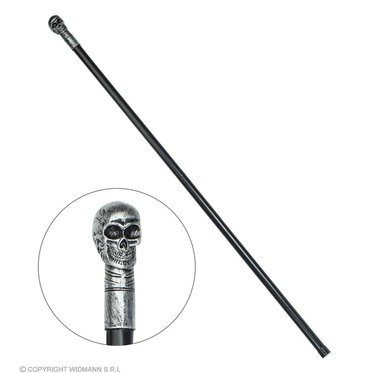 Op deze afbeelding zie je een Accessoires, van het merk Widmann. Schedel Wandelstok 105 Centimeter Lang