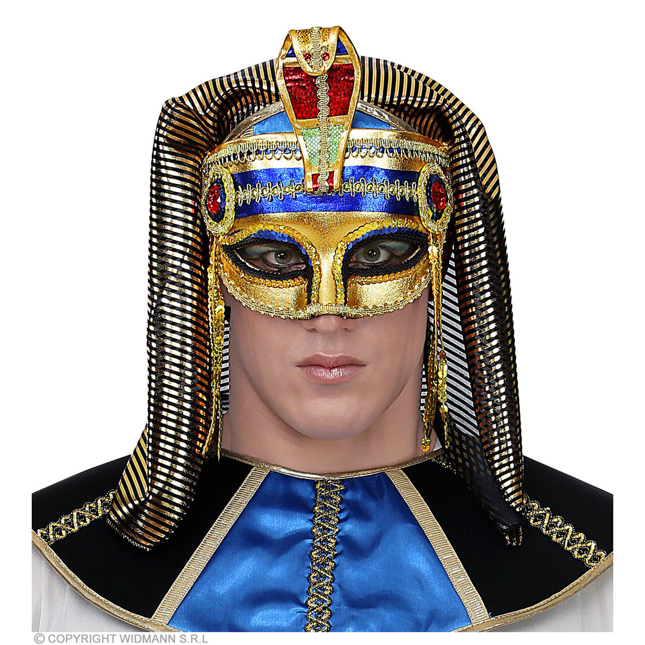 Op deze afbeelding zie je een Accessoires, van het merk Widmann. Oogmasker Farao Slang