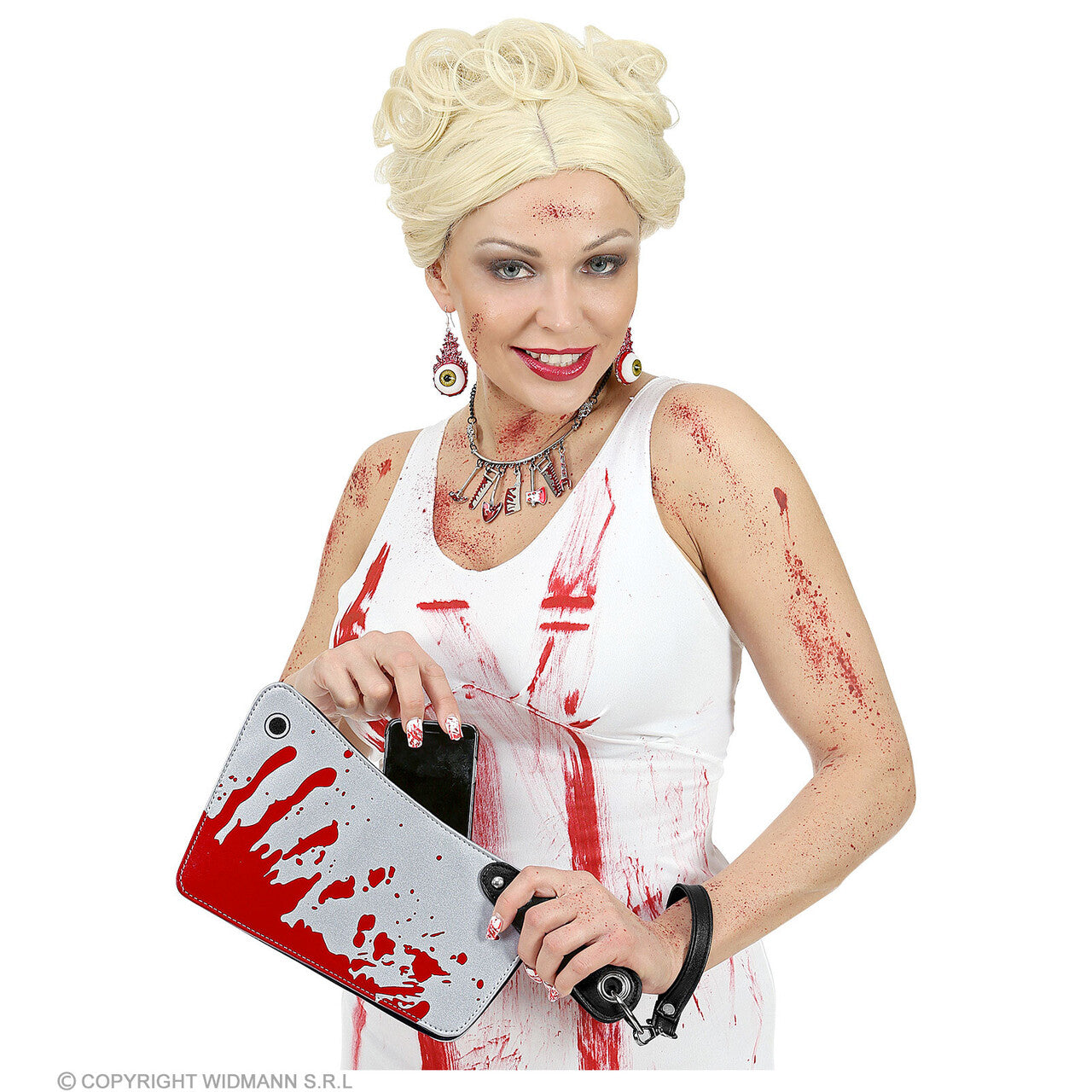 Op deze afbeelding zie je een Accessoires, van het merk Widmann. Bloederige Hakmes Tas Halloween