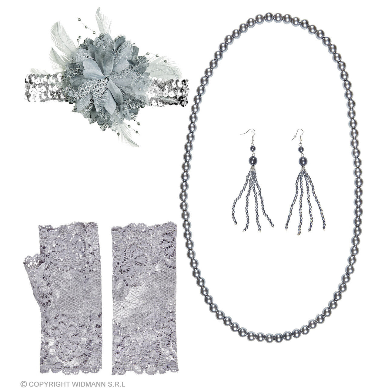 Op deze afbeelding zie je een Accessoires, van het merk Widmann. Roaring 20s Flapper Set