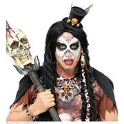 Op deze afbeelding zie je een Accessoires, van het merk Widmann. Voodoo Priester Set Hoed, Ketting, Armband