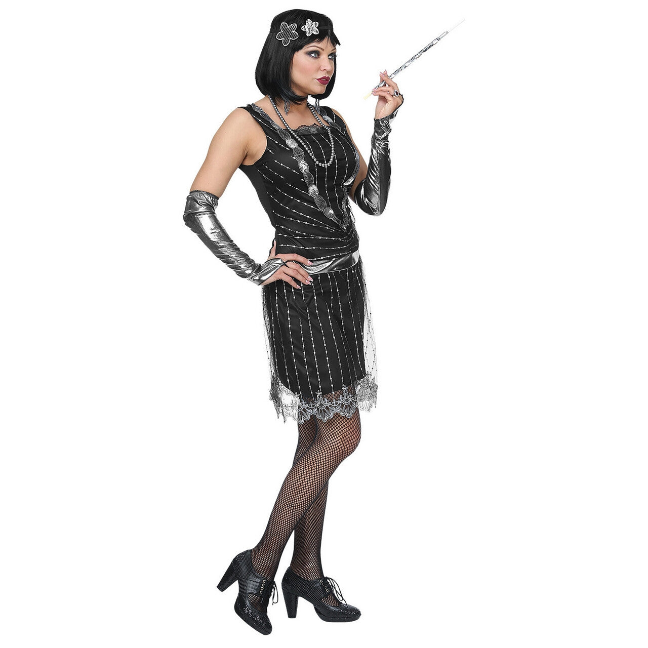 Op deze afbeelding zie je een Kostuums, van het merk Widmann. Big Band Flapper New York Club Vrouw Kostuum