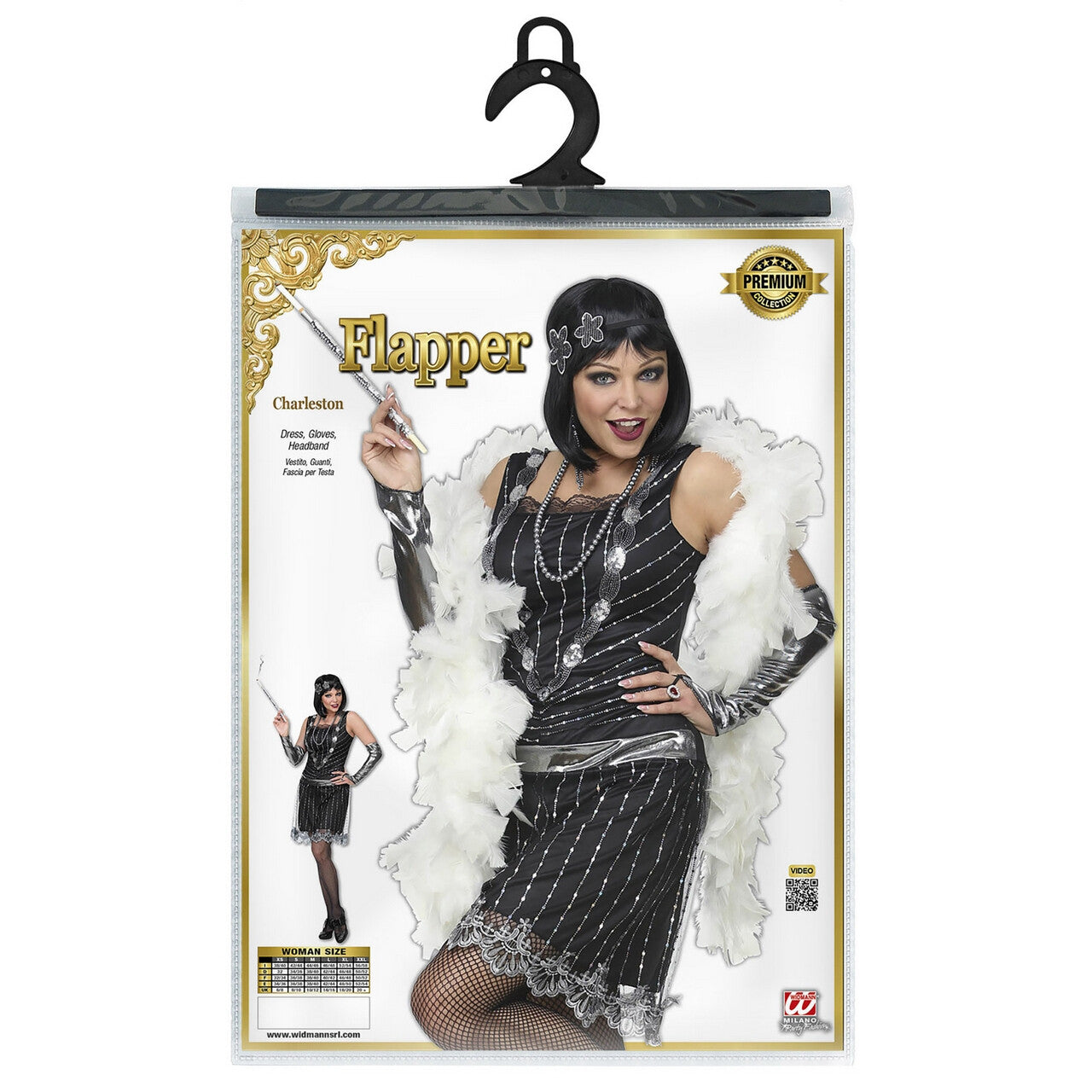Op deze afbeelding zie je een Kostuums, van het merk Widmann. Big Band Flapper New York Club Vrouw Kostuum
