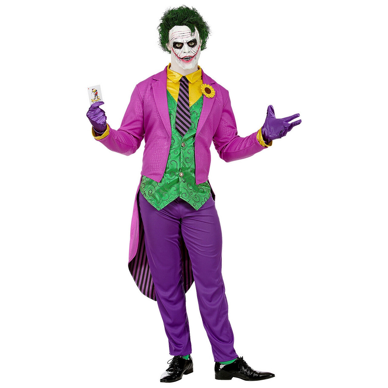 Op deze afbeelding zie je een Kostuums, van het merk Widmann. Belachelijk Dwaze Joker Man Kostuum