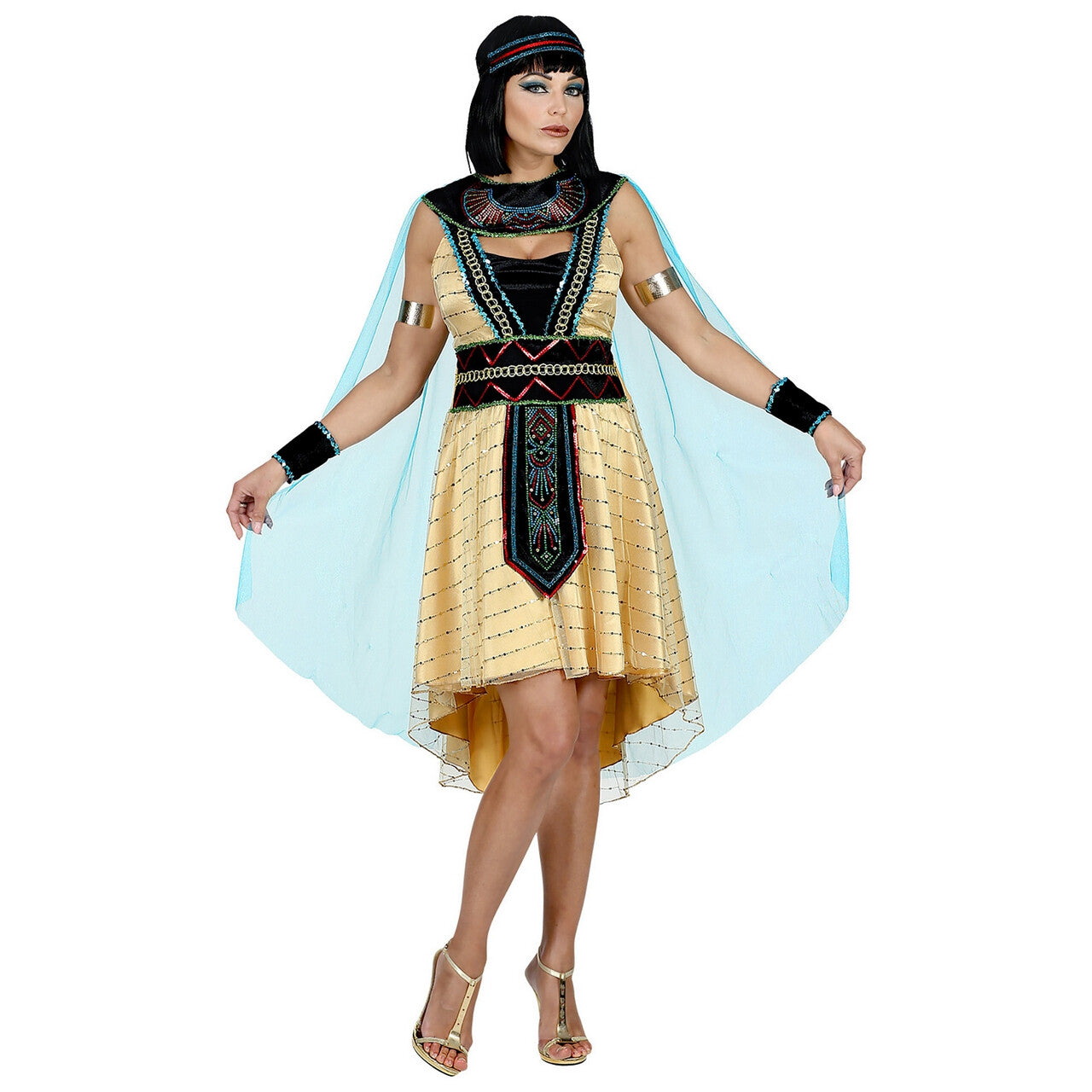 Op deze afbeelding zie je een Kostuums, van het merk Widmann. Egyptische Farao Hatsjepsoet Vrouw Kostuum