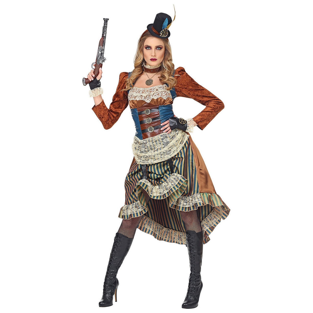 Op deze afbeelding zie je een Kostuums, van het merk Widmann. Chique Steampunk Dame Industrieel Tijdperk Vrouw Kostuum