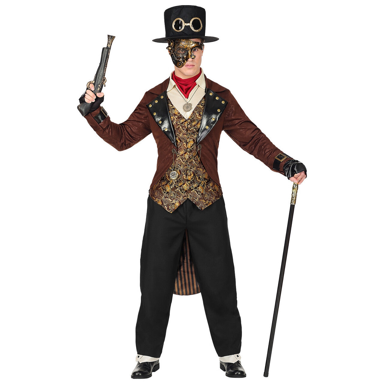 Op deze afbeelding zie je een Kostuums, van het merk Widmann. Steampunk Heer Van Stand Man Kostuum