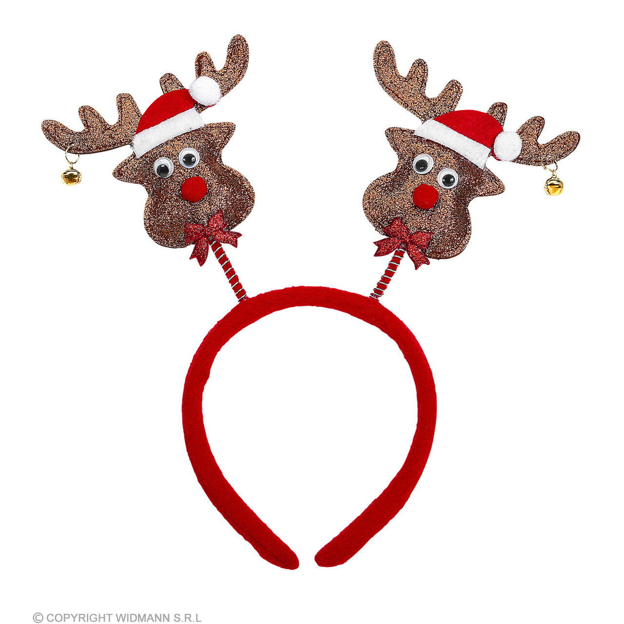 Op deze afbeelding zie je een Accessoires, van het merk Widmann. Glitter Rendier Bopper Met Belletjes Kerst