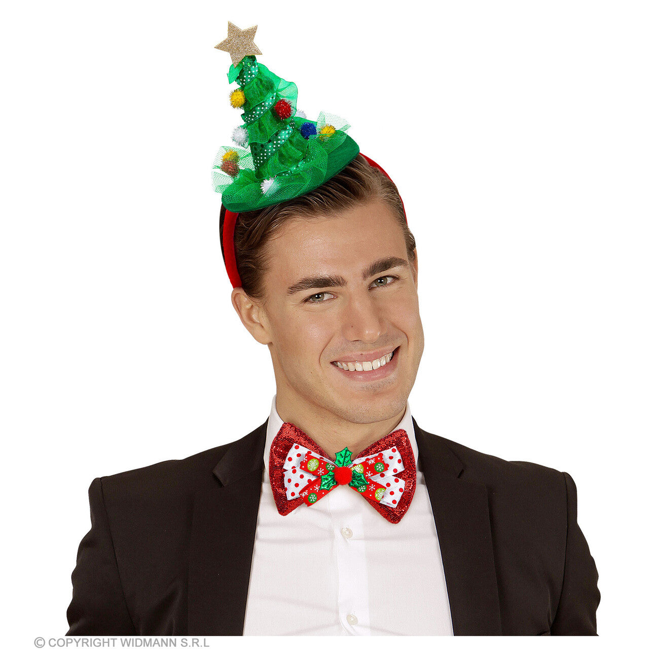 Op deze afbeelding zie je een Accessoires, van het merk Widmann. Versierde Kerstboom Hoofdband