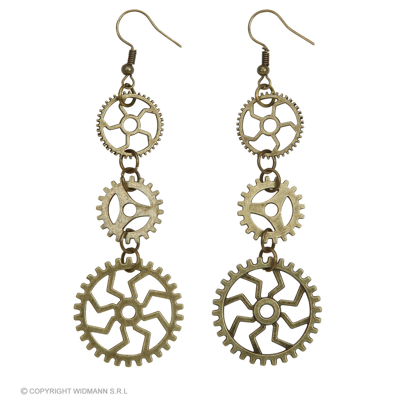 Op deze afbeelding zie je een Accessoires, van het merk Widmann. Oorringen Steampunk Radertjes
