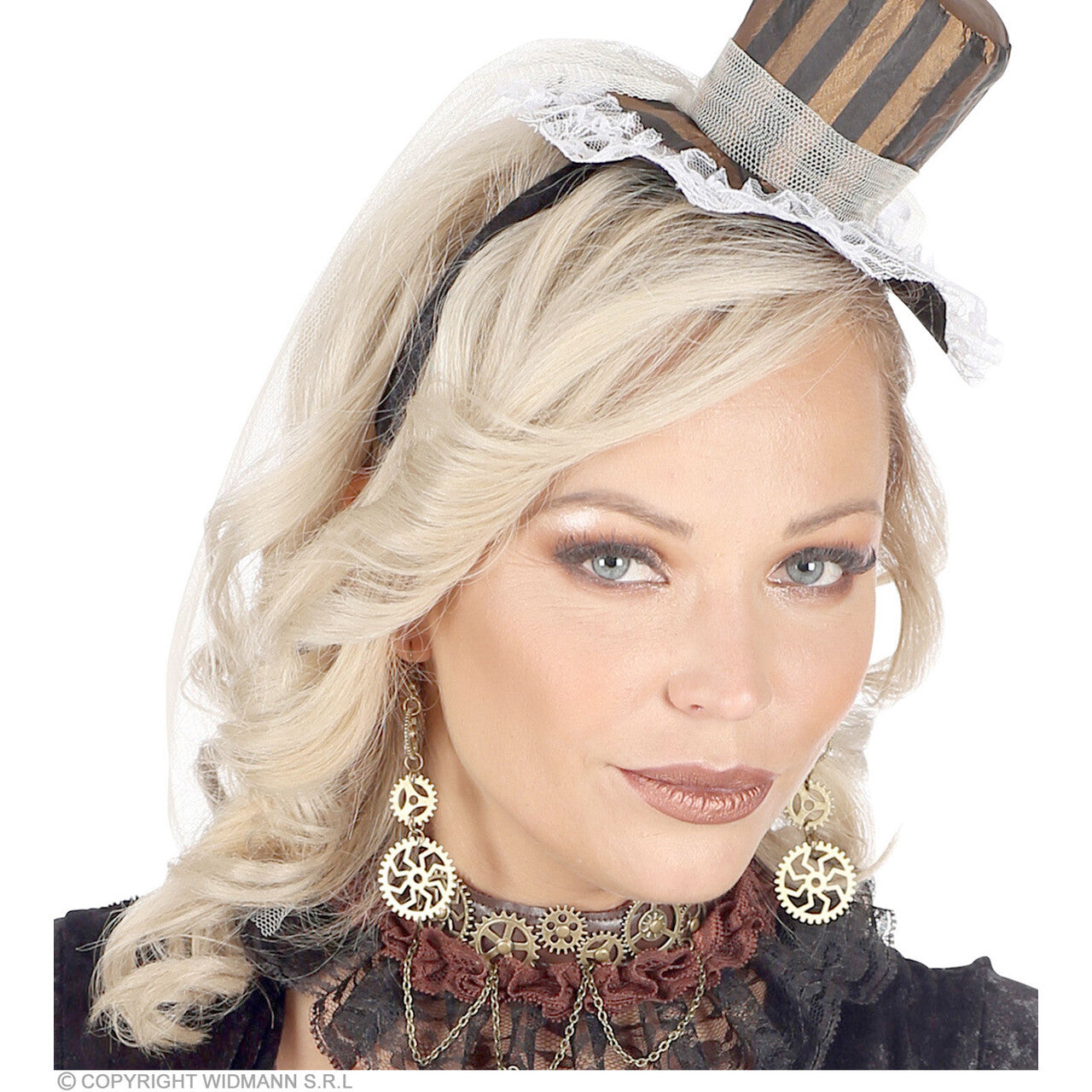 Op deze afbeelding zie je een Accessoires, van het merk Widmann. Oorringen Steampunk Radertjes