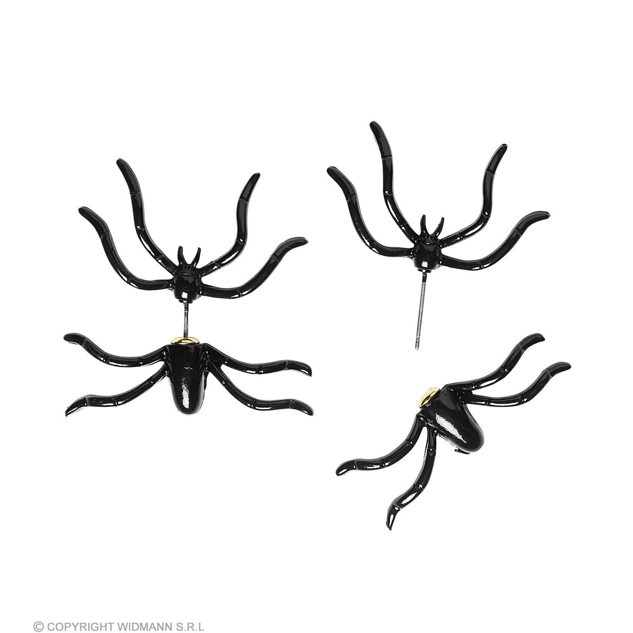 Op deze afbeelding zie je een Accessoires, van het merk Widmann. Spinnen Knopjes Oor Halloween