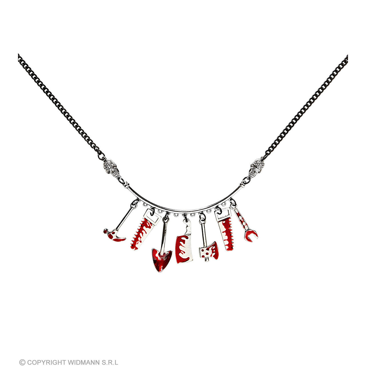 Op deze afbeelding zie je een Accessoires, van het merk Widmann. Ketting Met Bloederige Gereedschap Bedeltjes