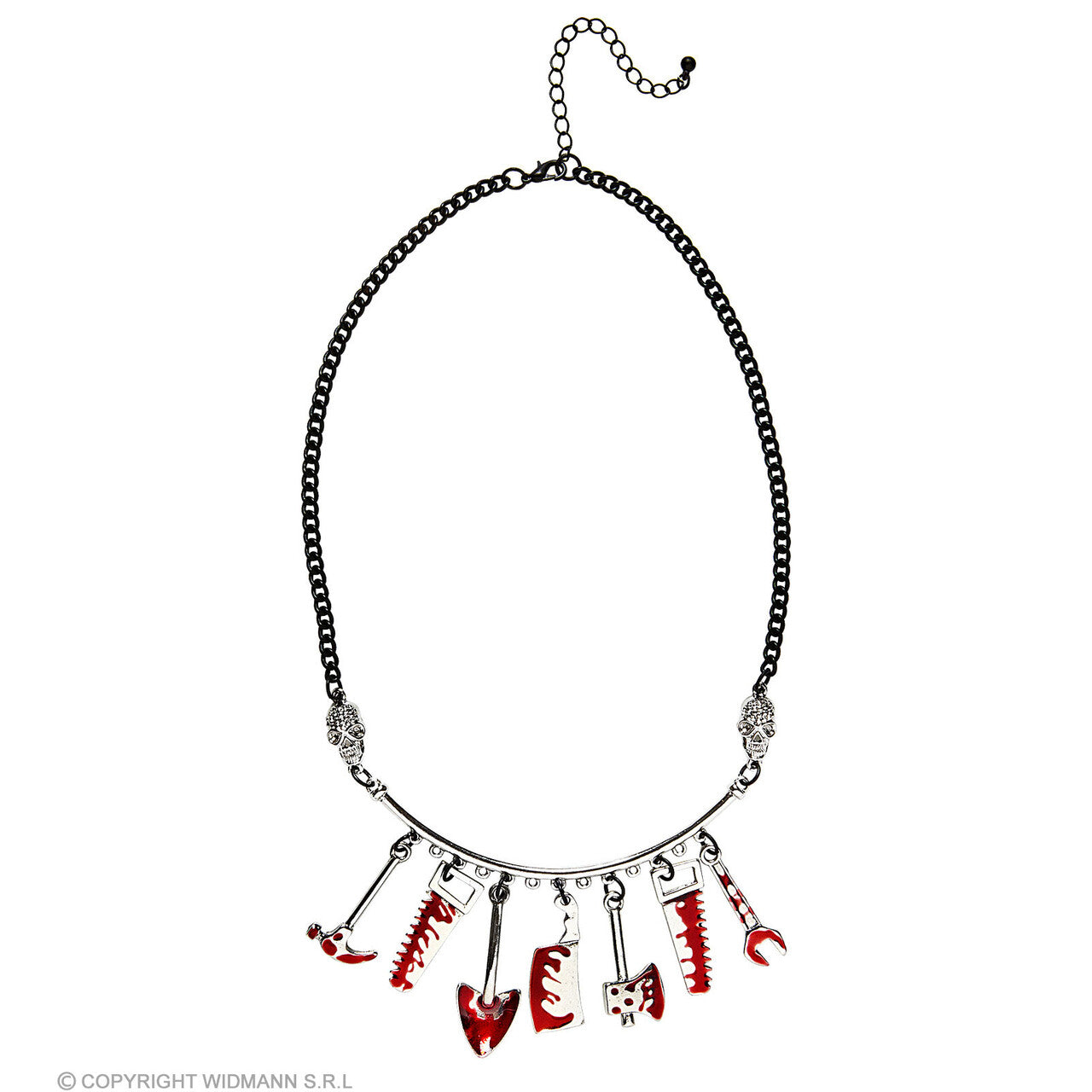 Op deze afbeelding zie je een Accessoires, van het merk Widmann. Ketting Met Bloederige Gereedschap Bedeltjes