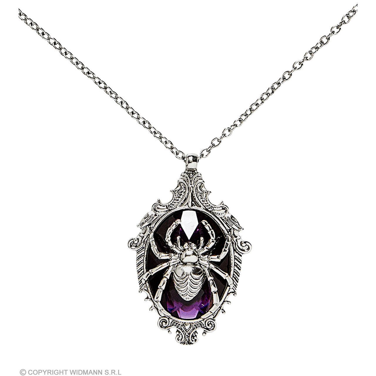 Op deze afbeelding zie je een Accessoires, van het merk Widmann. Ketting Spin Met Paarse Edelsteen