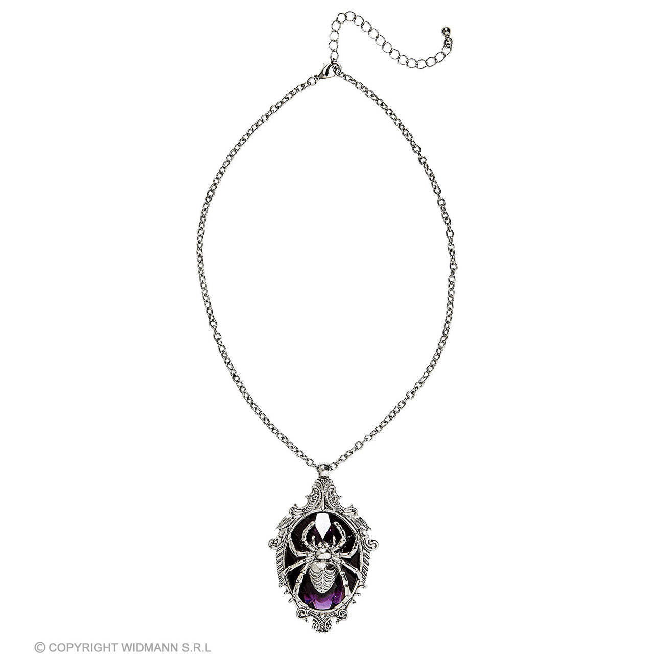 Op deze afbeelding zie je een Accessoires, van het merk Widmann. Ketting Spin Met Paarse Edelsteen
