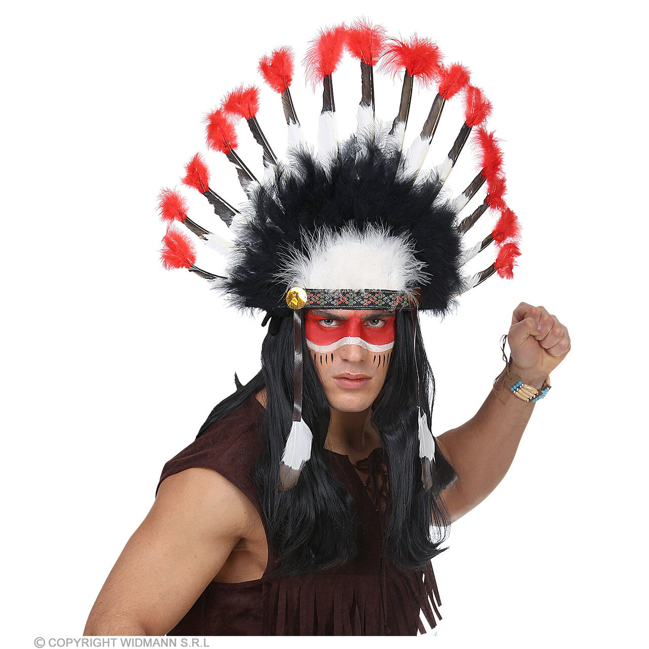 Op deze afbeelding zie je een Accessoires, van het merk Widmann. Indianentooi Barse Bizon