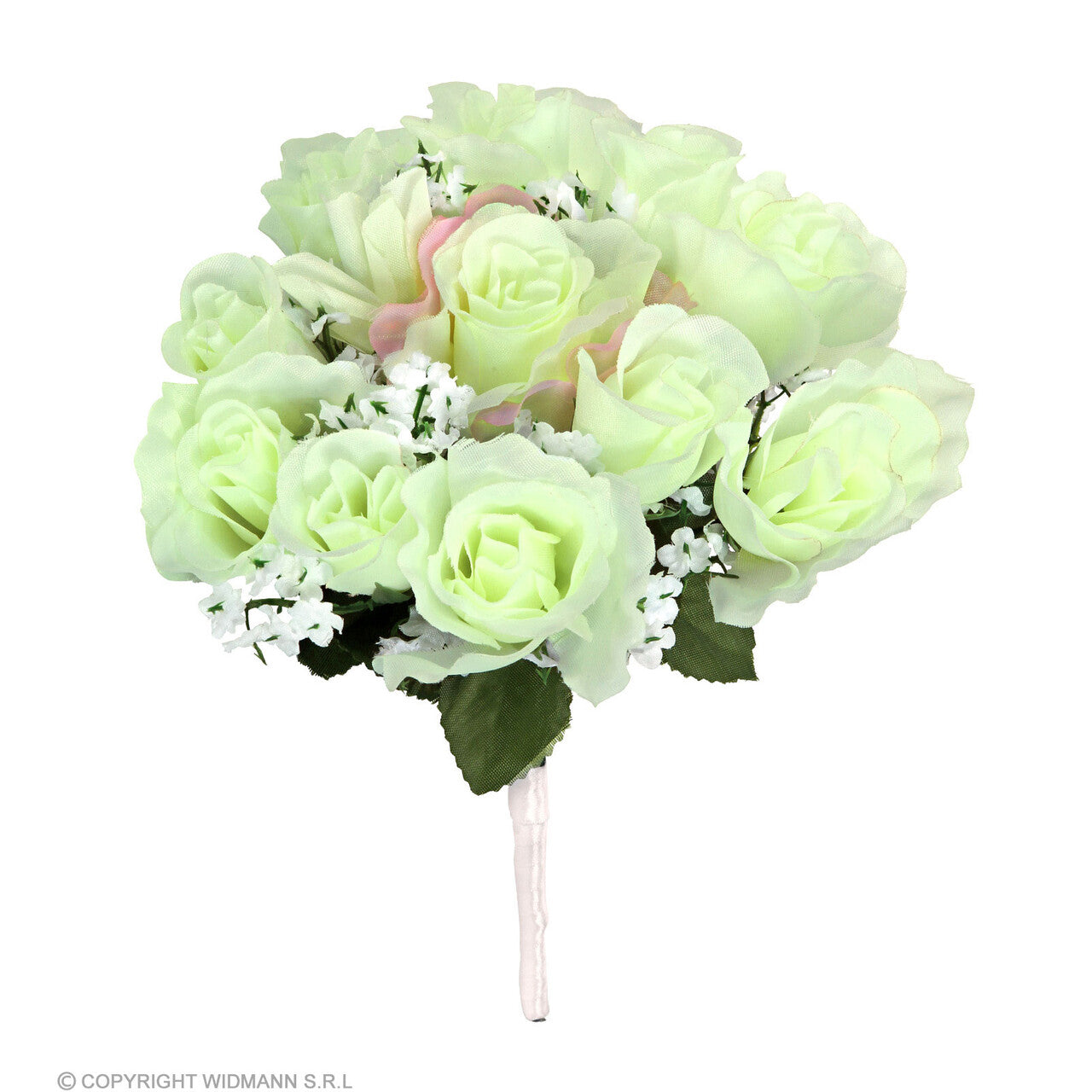 Op deze afbeelding zie je een Decoratie, van het merk Widmann. Bruidsboeket Witte Rozen