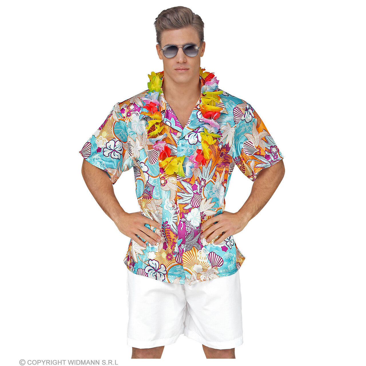 Op deze afbeelding zie je een Kostuums, van het merk Widmann. Hawaii Shirt Koele Magnum Man