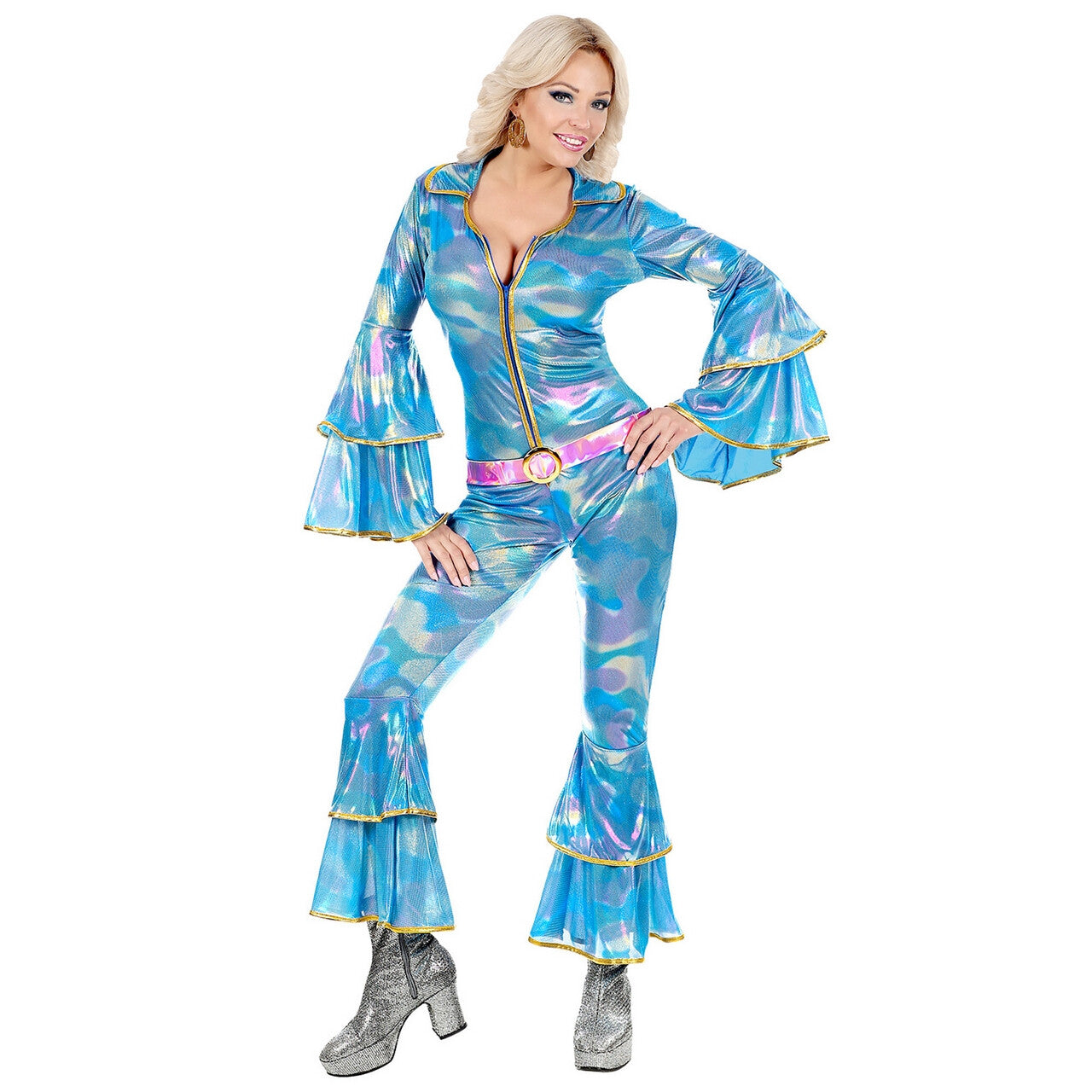Op deze afbeelding zie je een Kostuums, van het merk Widmann. Agnetha Disco Queen Zweden Vrouw Kostuum