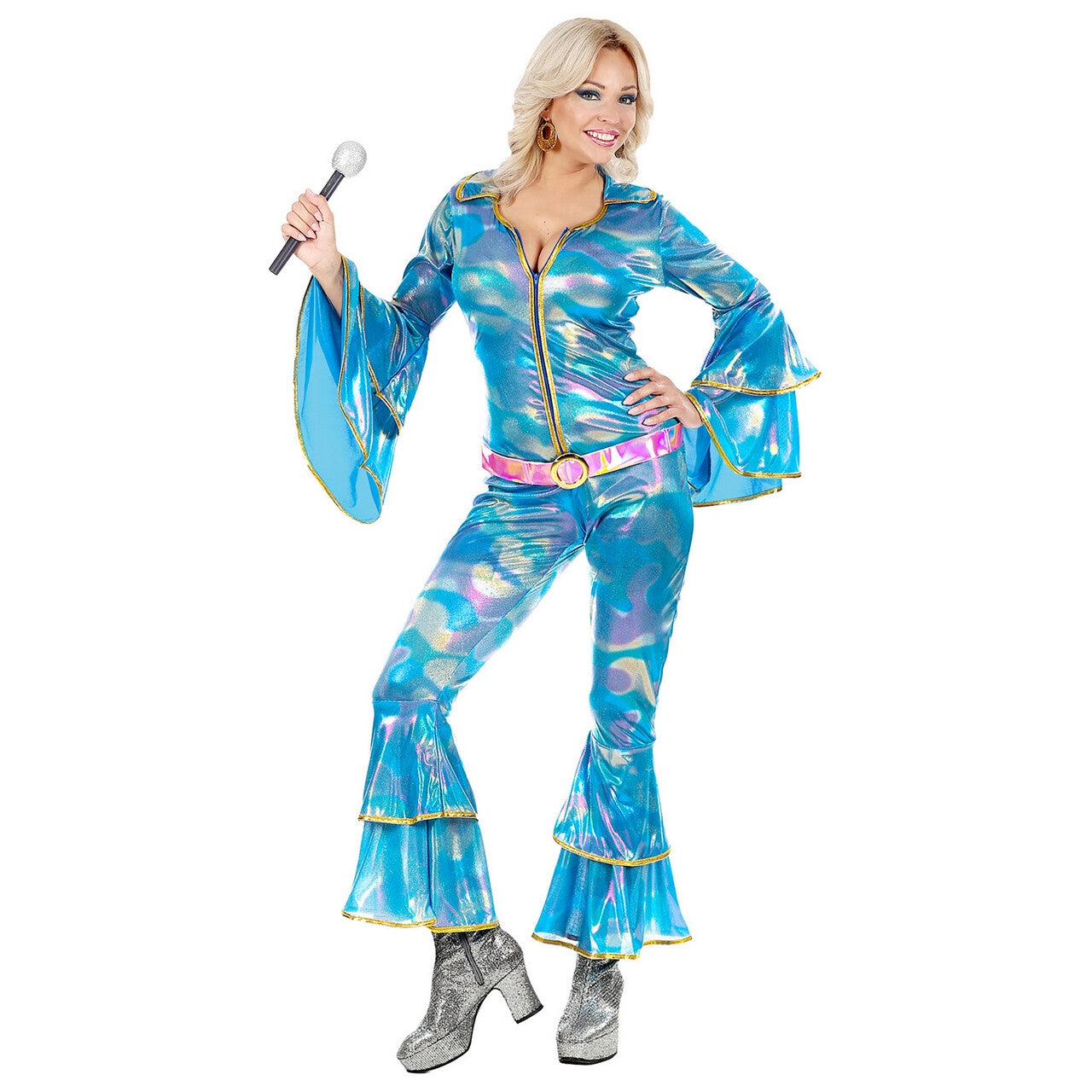 Op deze afbeelding zie je een Kostuums, van het merk Widmann. Agnetha Disco Queen Zweden Vrouw Kostuum
