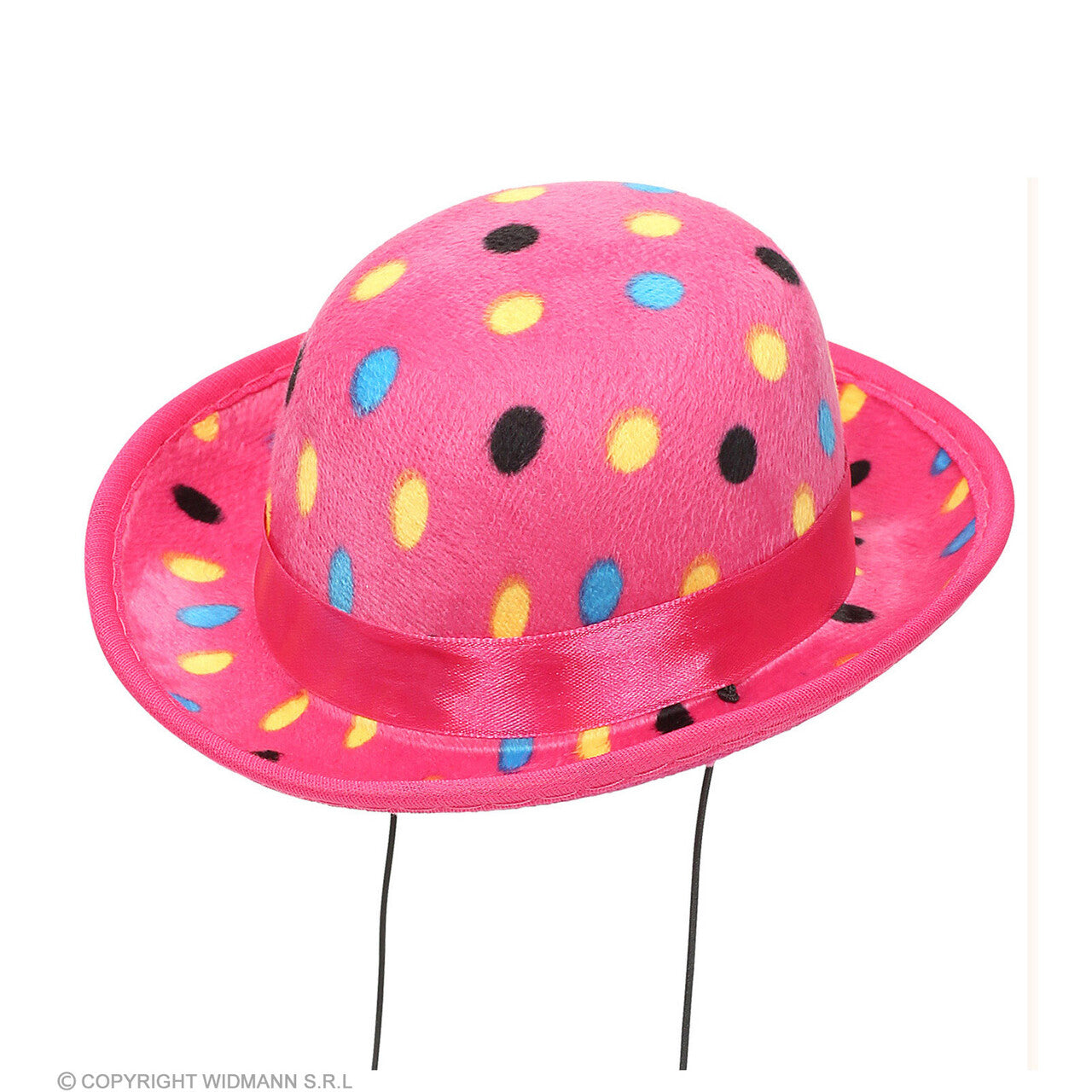 Op deze afbeelding zie je een Accessoires, van het merk Widmann. Mini Hoed Clown Roze Met Stippen
