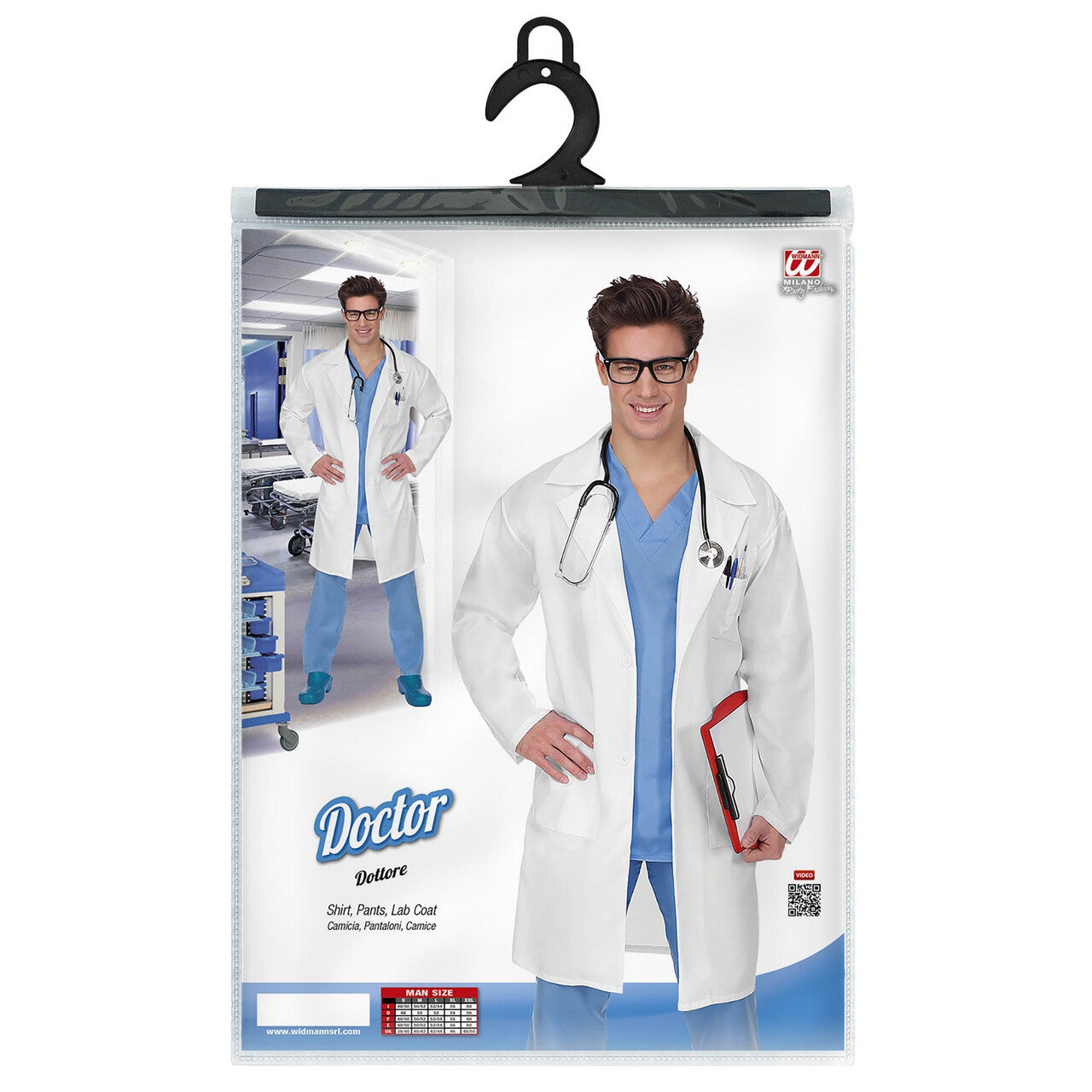 Op deze afbeelding zie je een Kostuums, van het merk Widmann. Zaalarts Dokter Pols Kostuum