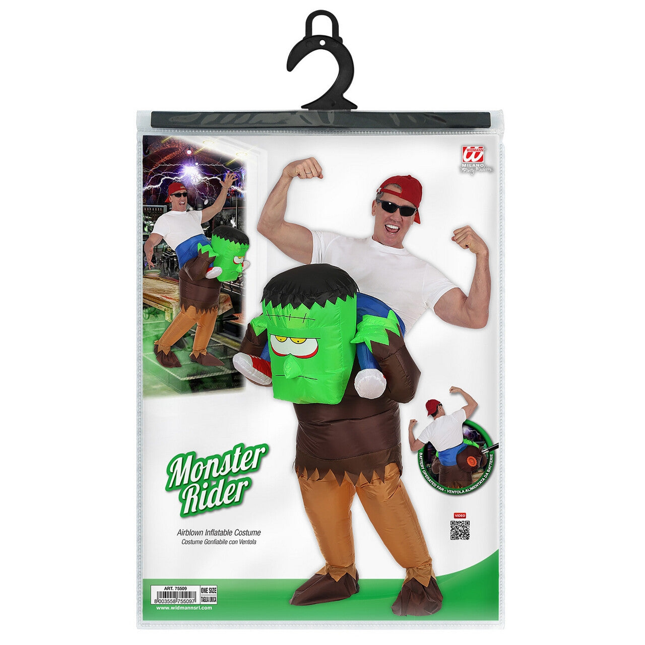 Op deze afbeelding zie je een Kostuums, van het merk Widmann. Opblaasbaar Op De Rug Van De Hulk Kostuum