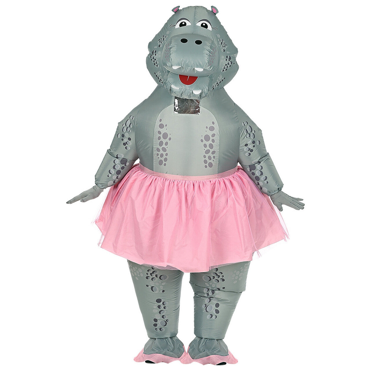 Op deze afbeelding zie je een Kostuums, van het merk Widmann. Opblaasbaar Bolle Dikke Hippo Ballerina Nijlpaard Kostuum