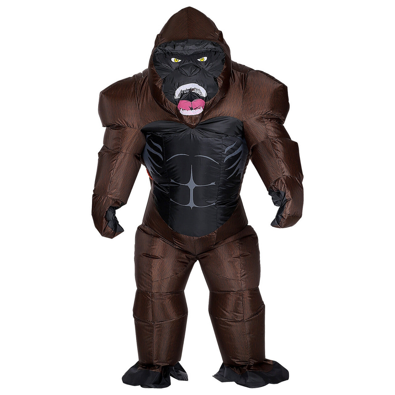Op deze afbeelding zie je een Kostuums, van het merk Widmann. Opblaasbaar Machtige Rwanda Gorilla Kostuum
